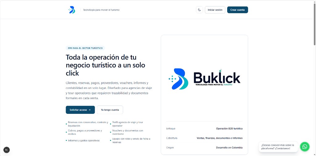 Buklick — ERP para agencias de viajes